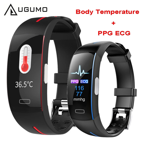 UGUMO – montre connectée P3A pour hommes et femmes, ECG PPG, moniteur de fréquence cardiaque, pression artérielle, mesure de la température corporelle ► Photo 1/6