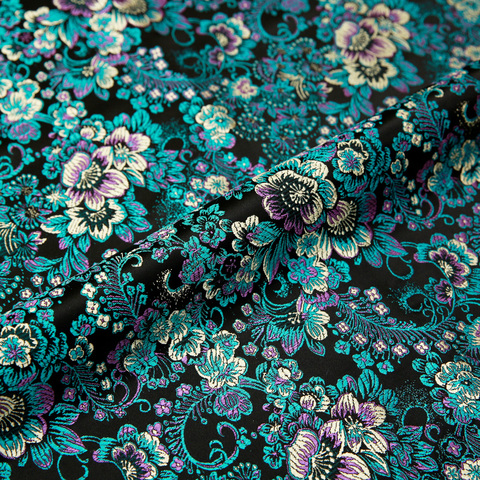 Tissu en soie Brocade, tissus en nylon pour robe florale, matériel de couture ► Photo 1/6