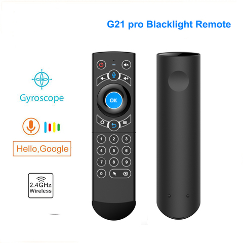 G21 pro rétro-éclairé Google voix Air souris 2.4GHZ g21s sans fil télécommande airmouse pour Xiaomi Mag 250 322 HTv 5 android Tv Box ► Photo 1/6