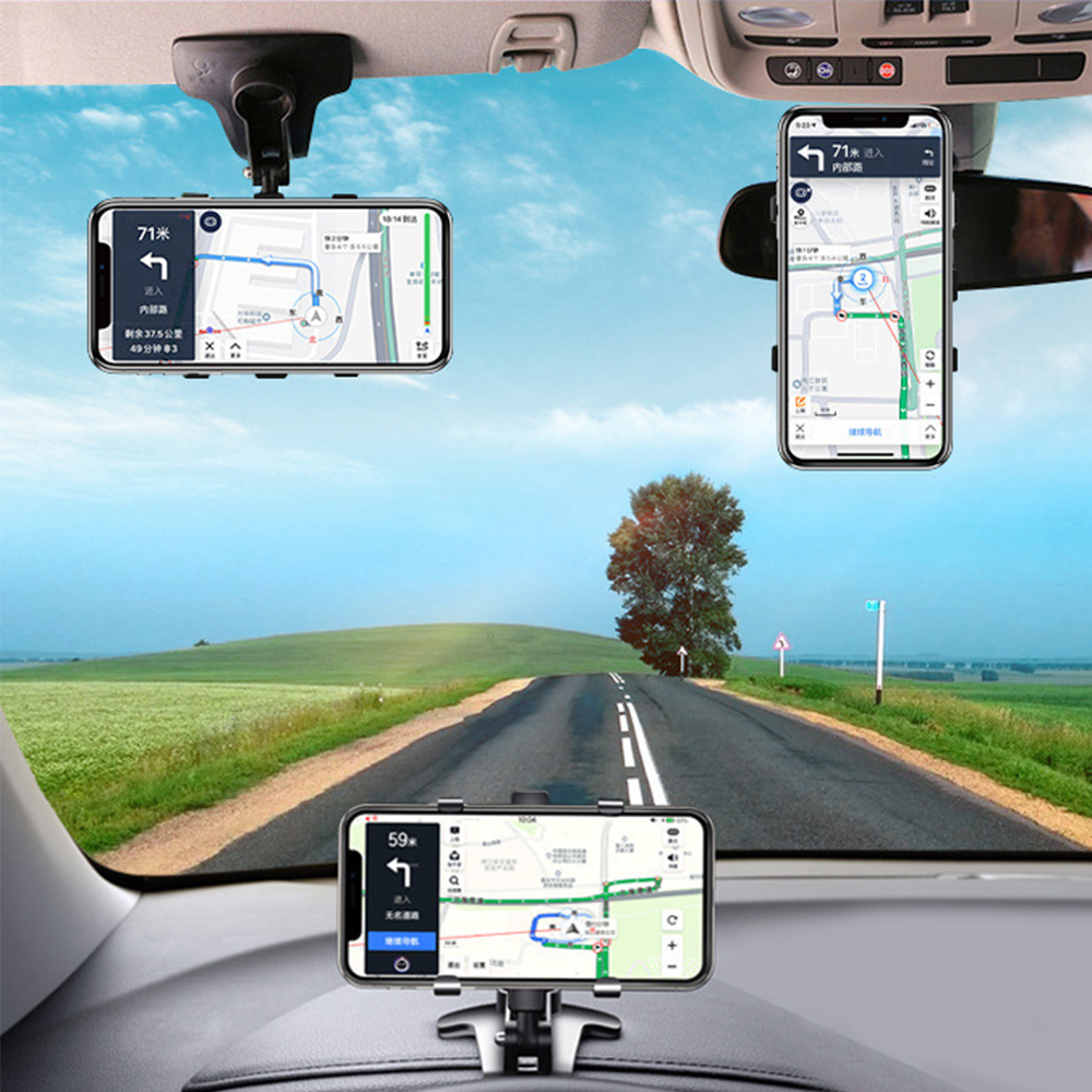 ANMONE tableau de bord voiture support pour téléphone 360 degrés téléphone Mobile se dresse rétroviseur pare-soleil dans la voiture GPS support de Navigation ► Photo 1/6