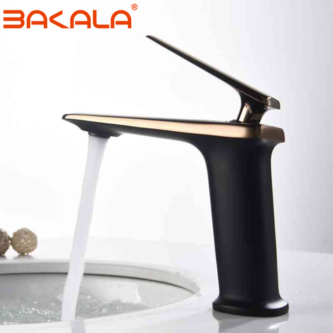 BAKALA luxe noir or Rose lavabo robinets moderne blanc robinet salle de bain luxe bassin robinets eau chaude froide évier robinet mélangeur ► Photo 1/6