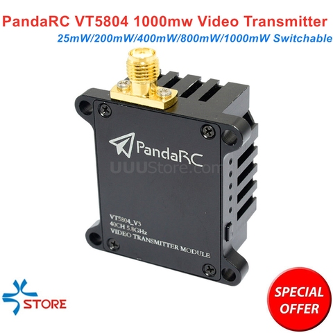 PandaRC VT5804 V3 5.8G 25mW/200mW/400mW/800mW/1000mW commutable Transmission croisement Machine pour photographie aérienne FPV Drone ► Photo 1/6