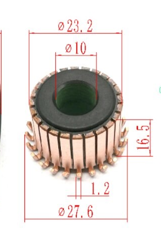 24p 10x23.2x17.5mm, alternateur de barres de cuivre, commutateur de moteur électrique, commutateur de cuivre pour Mini perceuse sur commutateur d'armature ► Photo 1/1