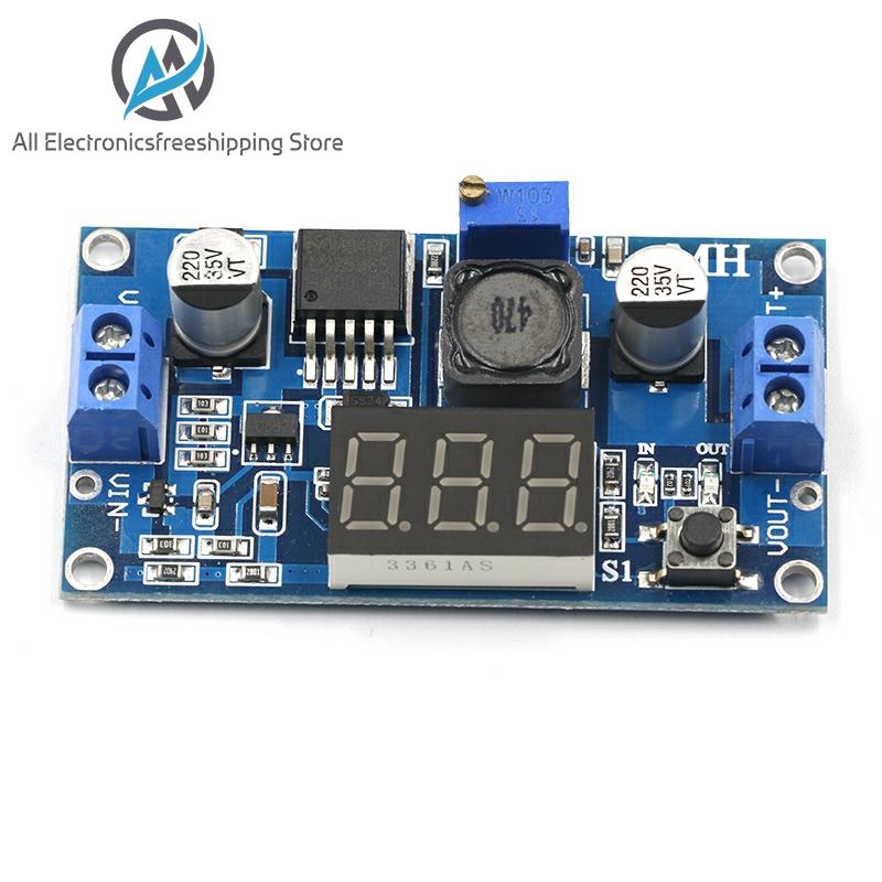 Module de puissance étagé, tension DC-DC, BUCK 3A, réglable, + voltmètre bleu, LED ► Photo 1/5