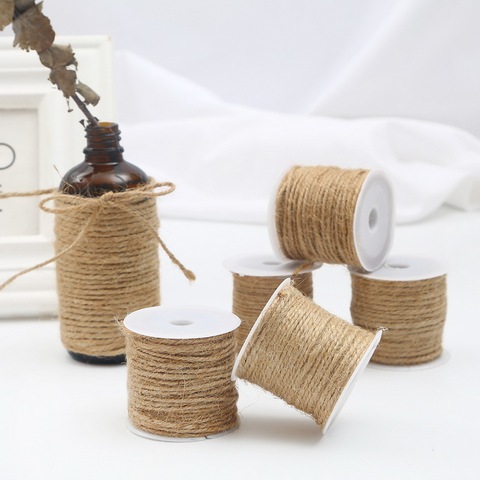 Ficelle en Jute naturelle, 5-15m par rouleau, cordes en chanvre pour emballage cadeau de mariage, décoration artisanale bricolage pour fleuristes ► Photo 1/6