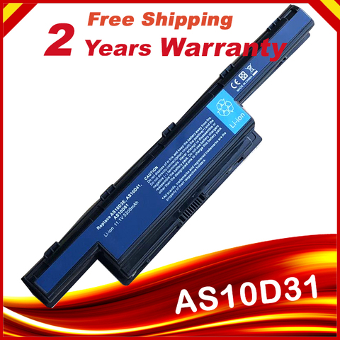 Batterie portable pour Acer Aspire V3, pour modèles 5741 5742 5750 5551G 5560G 5741G 5750G AS10D31 AS10D51 AS10D61 AS10D71 AS10D75 AS10D81 ► Photo 1/6