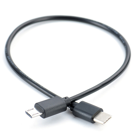 1pc USB Type C mâle à Micro USB 5 broches B mâle prise convertisseur OTG adaptateur plomb câble de données pour téléphones mobiles 30cm ► Photo 1/6
