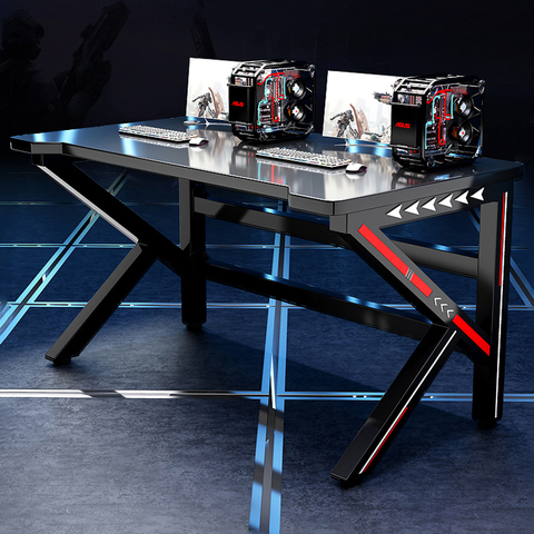 Bureau d'ordinateur noir pour maison jeu de bureau, ancre de table pour sports électroniques, jeu sur Internet, café ► Photo 1/6