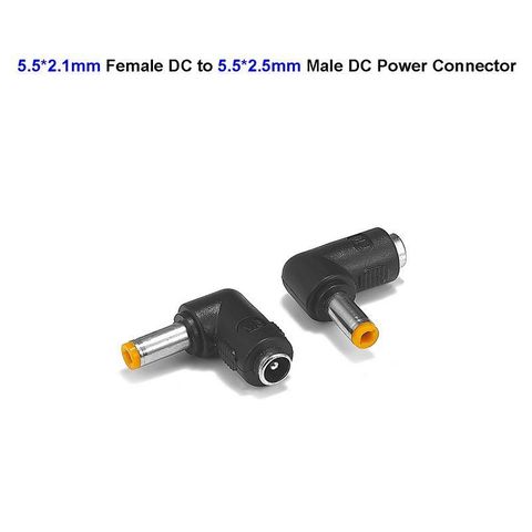 Connecteur DC à Angle droit pour adaptateur d'alimentation, 5.5x2.1mm femelle à 5.5x2.5mm mâle ► Photo 1/6