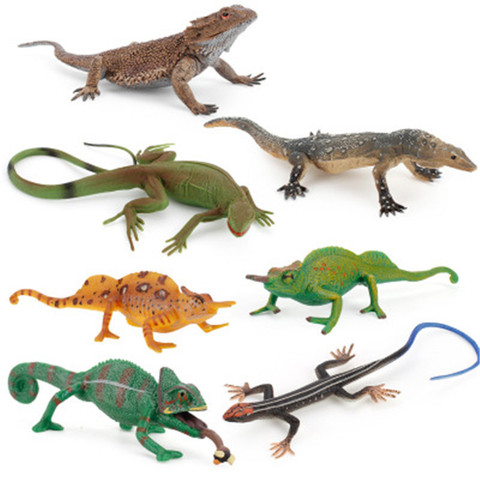 Simulation animaux amphibiens modèle jouet ensembles lézard caméléon figurines en plastique jouet éducatif pour enfants jouet Figure cadeau ► Photo 1/6