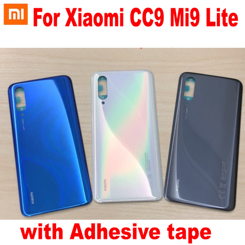 Coque arrière en verre pour Xiaomi Mi 9 Lite, étui de batterie, coque de téléphone avec ruban adhésif, Original, nouvelle collection ► Photo 1/3
