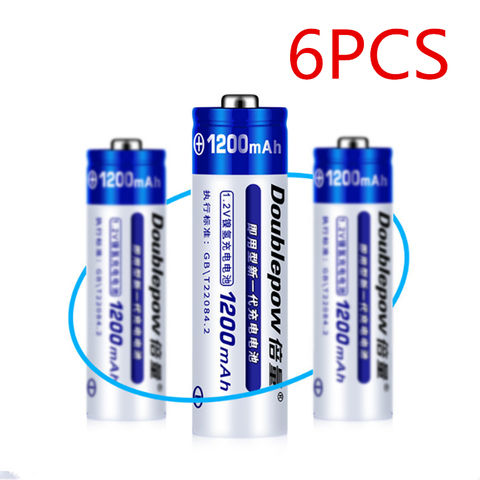 6 pièces/lot 1200mAh Ni-MH AA batterie 1.2V batterie Rechargeable NiMH batterie caméra ► Photo 1/3