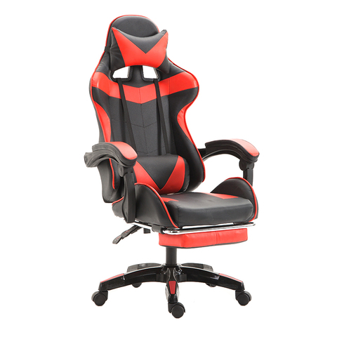 Chaises de Gaming WCG en cuir de haute qualité, réglables et relevables pour ordinateur de jeu ► Photo 1/6