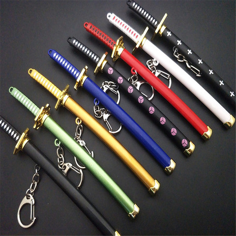 Anime huit Styles Soro Roronoa Katana épée porte-clés pour hommes femmes Sabre fourreau Long couteau porte-clés sac voiture porte-clés Q-053 ► Photo 1/6