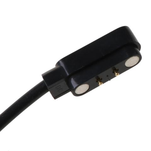 Câble de Charge magnétique pour montre intelligente avec prise magnétique pour 2 broches Distances 4mm noir nouveaux câbles de chargeur de puissance ► Photo 1/6