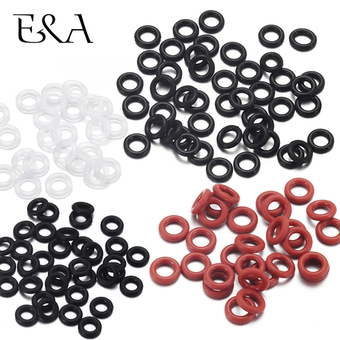 Perles de positionnement en caoutchouc élastique, 50pcs breloques pour Bracelet en cuir, fabrication d'assortiment de joints de rondelle et de Silicone ► Photo 1/6