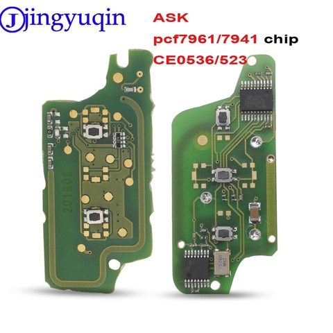 Jingyuqin-panneau-clé télécommande ASK/FSK 10p, pour voiture Peugeot 207, 307, 308, 407, 607, 807, pour citroën C2, C3, C4, C5, C6, CE523, CE536, 7941, 7946, Id46 ► Photo 1/3