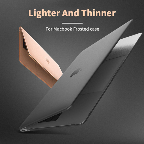 Mat givré étui pour ordinateur portable pour Apple MacBook Air Pro 13.3 15 13 12 pouces étui nouveau Pro 13 A1932 A1989 couverture avec barre tactile ► Photo 1/6