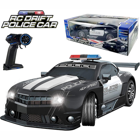 2.4GHz Super rapide 1:12 RC Police sport voiture jouets Radio télécommande poursuite chaude flic chasse dérive patrouille véhicule clignotant lumière ► Photo 1/6