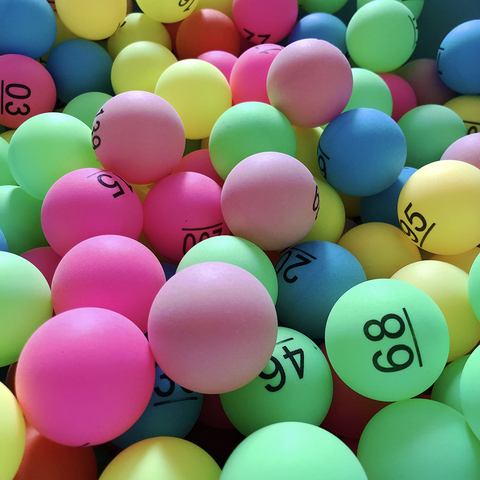 Paquet de boules numérotées de Ping-Pong de 40mm 2.3g, couleurs mélangées pour le divertissement et la loterie, pour les jeux et les activités ► Photo 1/6