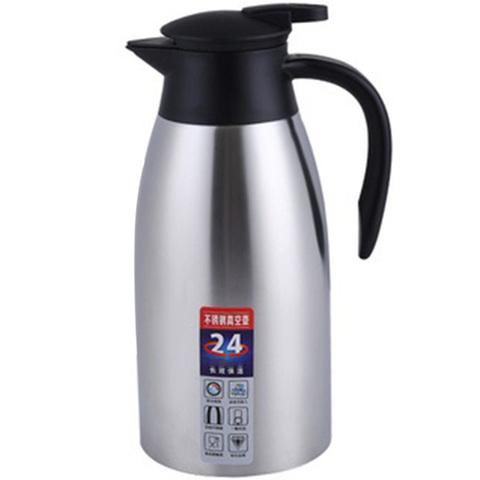 Argent 304 acier inoxydable 2L thermique fiole vide isolé Pot d'eau café thé lait cruche thermique pichet pour la maison et le bureau ► Photo 1/6