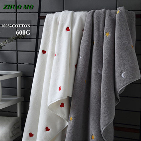 ZHUO MO-serviettes de bain, Couple, serviette de plage en coton, grande feuille, cadeau pour la maison 70x140cm, serviette de luxe, pour la maison, pour adultes ► Photo 1/6