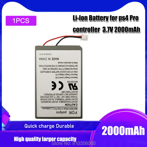 Batterie de remplacement 3.7V 2000mAh, authentique, alimentation pour PS4 Pro game machine -CUH-ZCT2NA, câble de chargement de données USB, Pack de câbles ► Photo 1/6