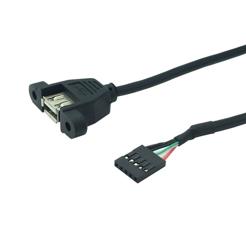 1 pièces 30cm USB câble Type A femelle à 2.54mm 5Pin femelle à Dupont 5 broches femelle en-tête carte mère adaptateur câble ► Photo 1/2