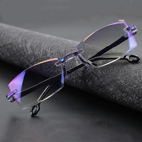 Nouvelle mode double usage presbyte lunettes de lecture pour les personnes âgées Smart Zoom Anti-lumière bleue Anti-rayonnement garniture lunettes sans cadre ► Photo 1/6