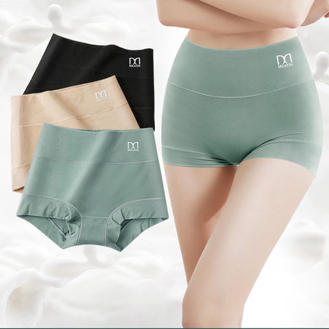 [3 pièces/5 pièces]/lot femmes soyeux Modal culottes dames taille haute Boyshort respirant sous-vêtements doux filles slips sécurité Shorts pantalons ► Photo 1/6