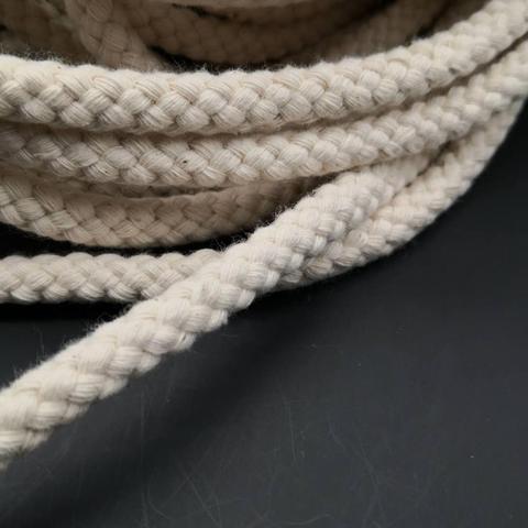 Cordon tressé en coton, corde tressée de 10mm, style diamant, blanc naturel, pour sac macramé, artisan de styliste ► Photo 1/4