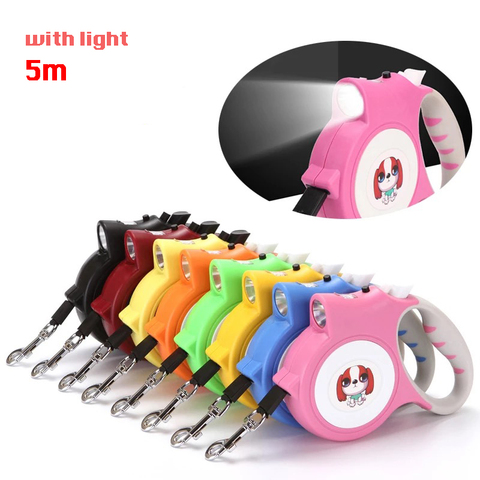 Laisse de chien rétractable avec lampe de poche LED chien détachable chiot chat Traction corde ceinture laisse de chien pour chiens ► Photo 1/6