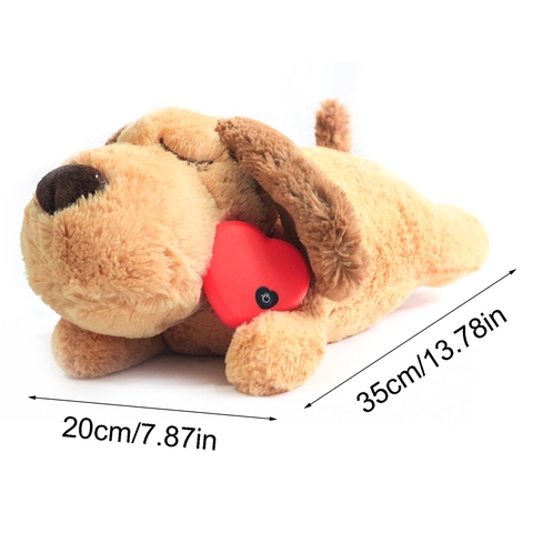 Mignon battement de coeur chiot formation comportementale jouet en peluche animal de compagnie confortable blottir anxiété soulagement sommeil aide poupée chien Durable livraison directe ► Photo 1/6