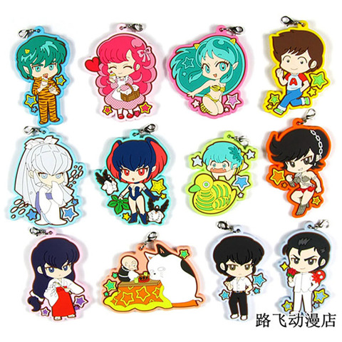 Sangle porte-clés mobile en caoutchouc, figurine dessin animé japonais Inuyasha/Ranma ½/Urusei Yatsura, 2022 nouveauté ► Photo 1/1