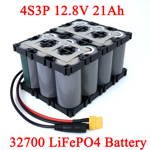 32700 Lifepo4 batterie 4S3P 12.8V 21Ah avec 4S 20A Maximum 60A équilibré BMS pour bateau électrique alimentation sans interruption 12V ► Photo 1/6
