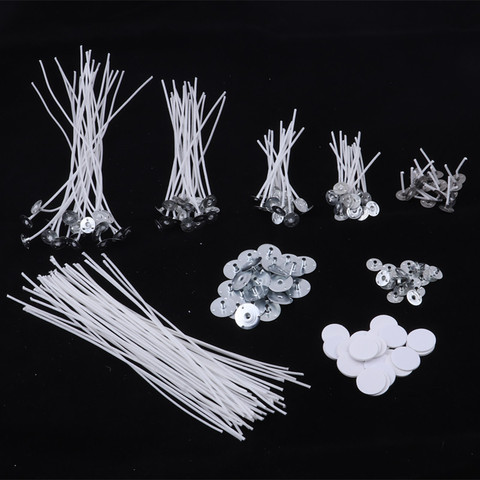 100 pièces/sac bougies mèches 2.6/8/9/15/20cm bricolage pur coton noyau sans fumée mèches bougie faisant anniversaire noël décoration outils ► Photo 1/6