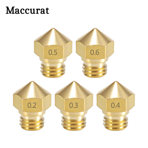 Maccuart-buse extrudeuse pour imprimante 3D 5 pièces, buse d'impression en laiton 0.2, 0.3, 0.4, 0.5, 0.6, 0.8, 1.0mm, MK10 M7 ► Photo 1/6