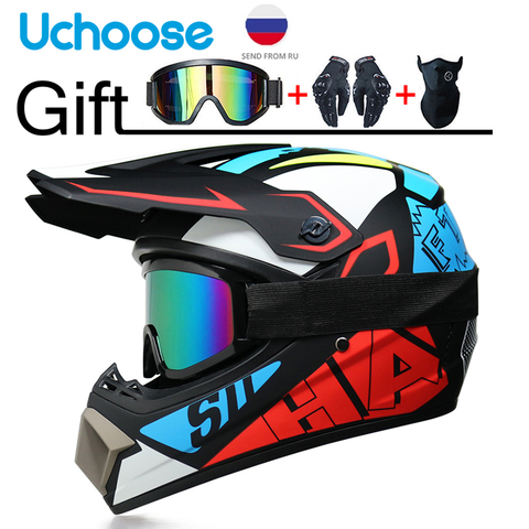 Casque de Moto professionnel Casque tout-terrain descente DOT Racing Motocross Casque Moto Helme3 cadeau gratuit adapté pour enfant ► Photo 1/6