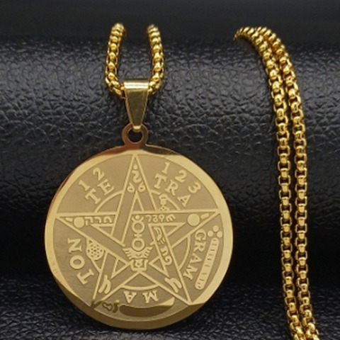 Collier pendentif en métal pentagramme, mythologie grecque, symbole Multi religieux, bijoux européens et américains ► Photo 1/6