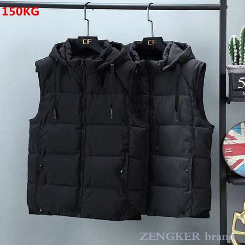 Gilet en coton extra-large pour homme, streetwear, avec capuchon détachable, garde au chaud, nouvelle collection automne hiver ► Photo 1/6