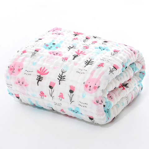 Serviette de bain en mousseline pour bébés | Couverture d'emballement pour enfants, peignoir de bain pour bébés garçons et filles, gaze de coton 105x105cm ► Photo 1/6