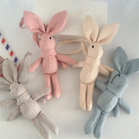 Nouveau lapin en peluche, Animal en peluche robe lapin porte-clés jouet, fête des enfants en peluche jouet, Bouquet en peluche poupées ► Photo 1/6