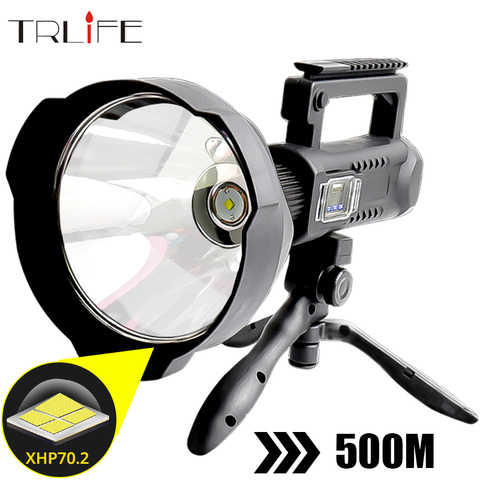 TRLIFE – lampe de poche très longue portée, projecteur USB, torche LED, 7200mAh, avec support, XHP70.2/XHP50 ► Photo 1/6