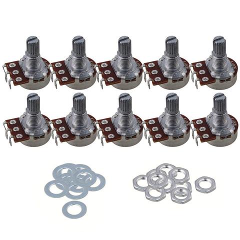 Potentiomètre de ton pour guitare électrique, 10 pièces, Base de 16mm A100k, arbre de 15mm ► Photo 1/3