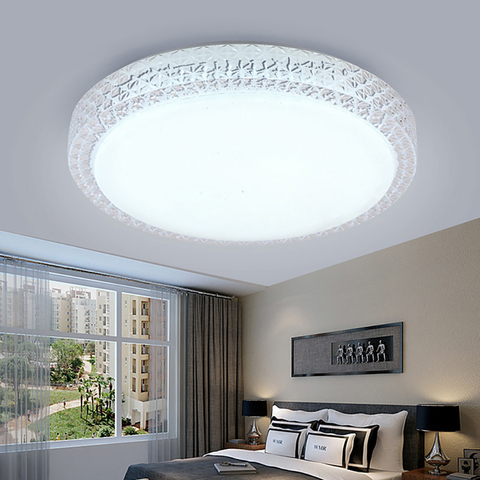 Plafonnier circulaire au design moderne, luminaire de plafond, idéal pour une chambre à coucher, une cuisine, une salle de bain, 12/18/24/36W, plafond LED cristal V, AC 220V ► Photo 1/6