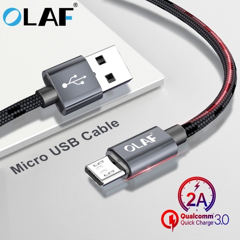 OLAF – câble Micro USB 2,4 a pour recharge rapide et synchronisation de données, cordon de chargeur pour téléphone Samsung A7 2022, Huawei, Xiaomi et android ► Photo 1/6