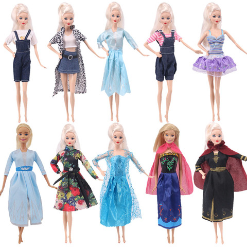 Poupée Froezn Dsiney Barbies Elsa robe de princesse dessin animé Denim jupe gilet pantalon quotidien tenue décontracté Ken accessoires jouet pour fille bricolage ► Photo 1/6