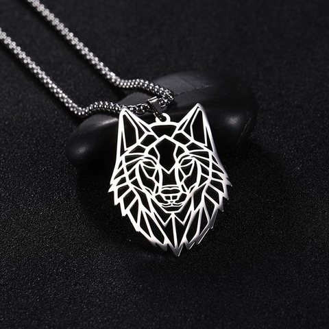 Collier de loup en acier inoxydable pour hommes et femmes, pendentif Animal, bière, chien, chaîne, Punk, bijoux de mode ► Photo 1/6