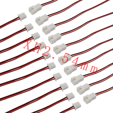 Connecteur de câble Jack mâle femelle | 10/5-2 paires XH2.54 XH 2.54mm 2Pin, connecteur de câble 2P Pitch 2.54mm mâle femelle prise de courant 26-200mm longueur awg ► Photo 1/4