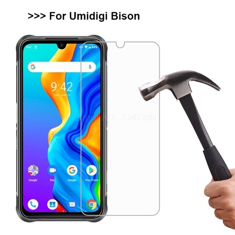 2-1 pièces 9D couvercle de protection en verre pour UMIDIGI Bison 6.3 